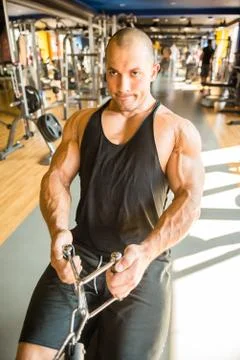 Bodybuilder at gym Foto stock