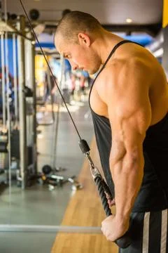 Bodybuilder at gym Foto stock