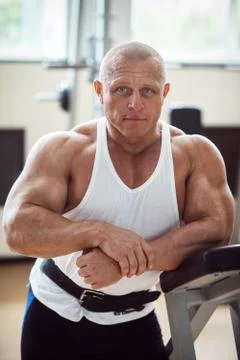 Bodybuilder in the gym Stock Photos