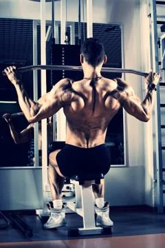 Bodybuilder in gym Stock Photos