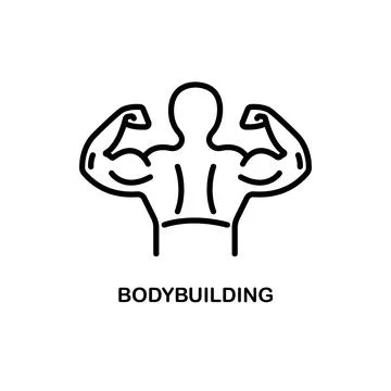 Bodybuilder icon. simple outline bodybuilder vector icon. on white background. Illustrazione stock