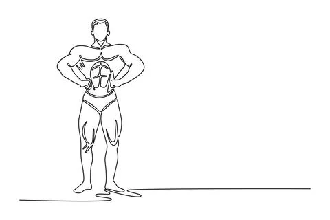 Bodybuilder with an ideal physique poses Stock Illustration