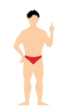 Bodybuilder man with hands on hips pointing 스톡 일러스트