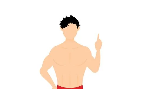 Bodybuilder man with hands on hips pointing 스톡 일러스트