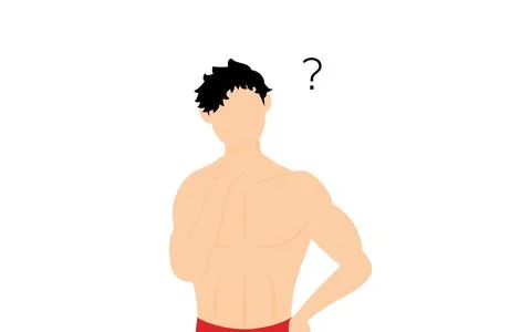 A bodybuilder man with a question on his mind 스톡 일러스트