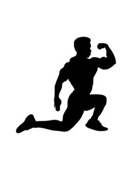 Bodybuilder man vector silhouette Illustrazione stock