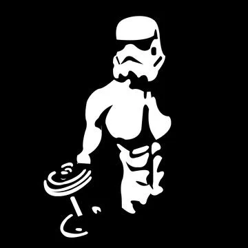 Bodybuilder Men with dumbbell Stock-Illustration