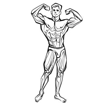 Bodybuilder muscle man Stock Illustration