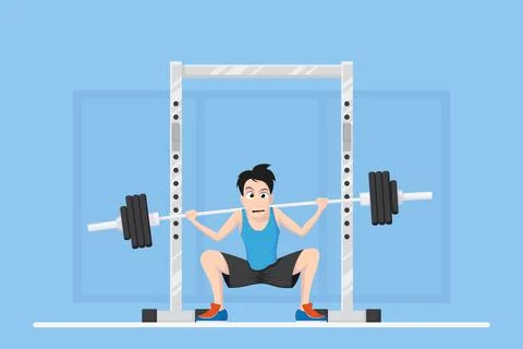 Bodybuilder newbie character Stock Illustration