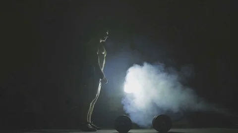 Bodybuilder posing back Stock Footage 73107248