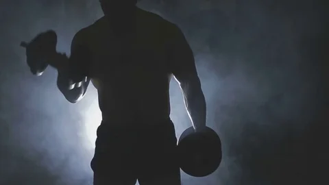 Bodybuilder posing back Stock Footage 73108991