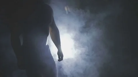 Bodybuilder posing back Stock Footage 73109096