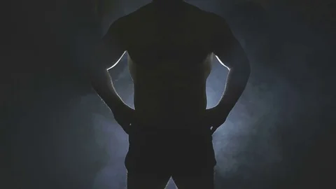 Bodybuilder posing back Stock Footage 73109107