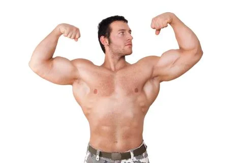 Bodybuilder posing. Stock Photos