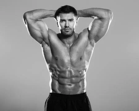 Bodybuilder posing Foto stock