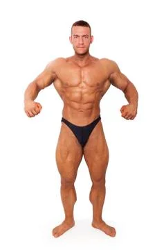 Bodybuilder posing. Stock Photos