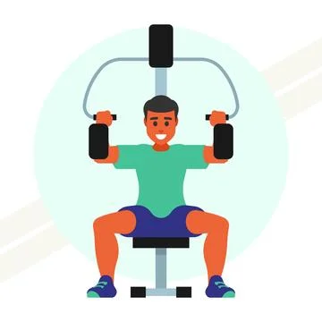 Bodybuilder-pumping-muscles Stock Illustration