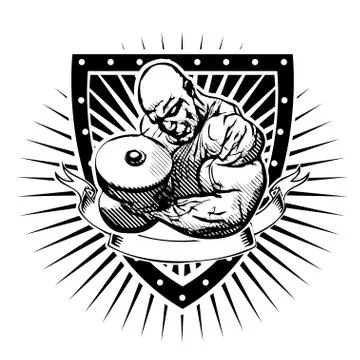 Bodybuilder shield Stock Illustration