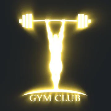 Bodybuilder silhouette posing Stock Illustration