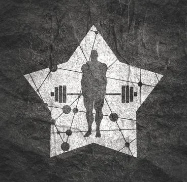 Bodybuilder silhouette posing Stock Illustration