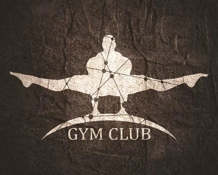 Bodybuilder silhouette posing Stock Illustration