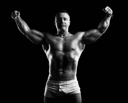 Bodybuilder in studio Stock Photos