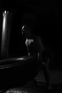 Bodybuilder training in the gym Stock Photos