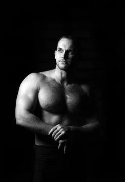 Bodybuilder training in the gym Stock Photos