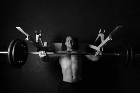 Bodybuilder training in the gym Stock Photos