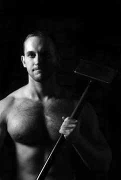 Bodybuilder training in the gym Stock Photos