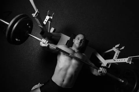 Bodybuilder training in the gym Stock Photos