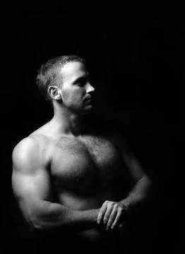 Bodybuilder training in the gym Stock Photos
