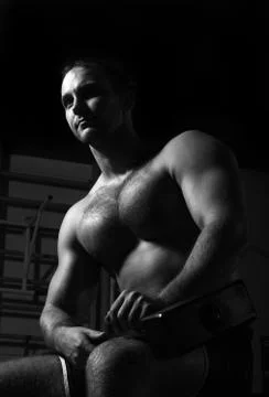 Bodybuilder training in the gym Stock Photos