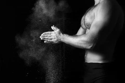 Bodybuilder training in the gym Stock Photos