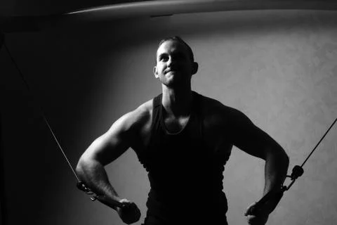 Bodybuilder training in the gym Stock Photos
