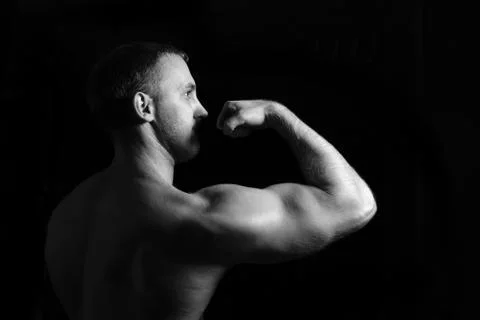 Bodybuilder training in the gym Stock Photos