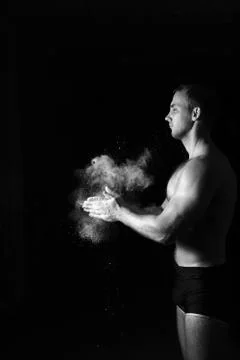 Bodybuilder training in the gym Stock Photos