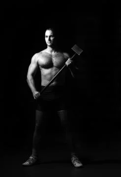 Bodybuilder training in the gym Stock Photos