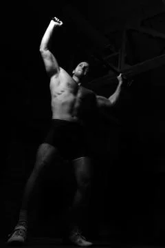 Bodybuilder training in the gym Stock Photos