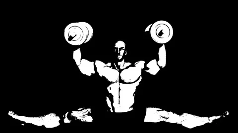 Bodybuilder on the twine. Alpha channel. Alpha matte. Full HD. Stock Footage 86484501