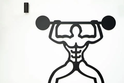 Bodybuilder weightlifting 3d at white wall Decorate the fitness room Stock Photos