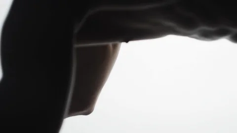 Bodybuilder on white background Video stock 128346571