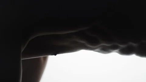 Bodybuilder on white background Video stock 128346574