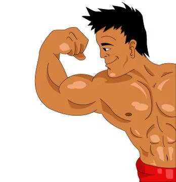 Bodybuilder on a white background Stock Illustration