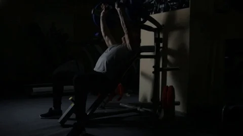 Bodybuilder workout Stock Footage 76168229