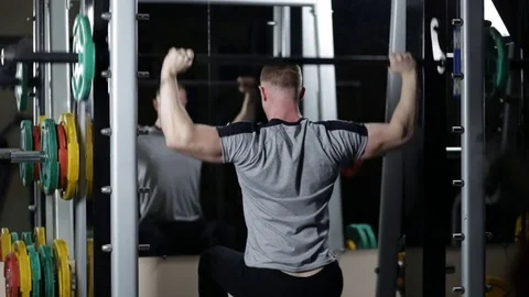 Bodybuilder workout Stock Footage 76168248