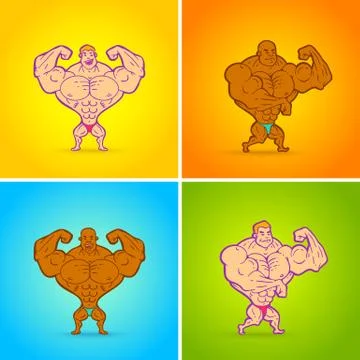 Bodybuilders Stock Illustration