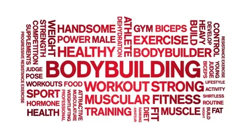 Bodybuilding animated tag word cloud,ani... | Stock Video | Pond5