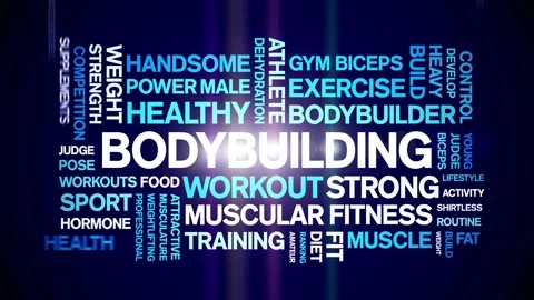 Bodybuilding animated tag word cloud,ani... | Stock Video | Pond5