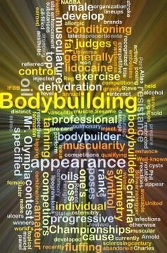 Bodybuilding background concept glowing Stock Illustration